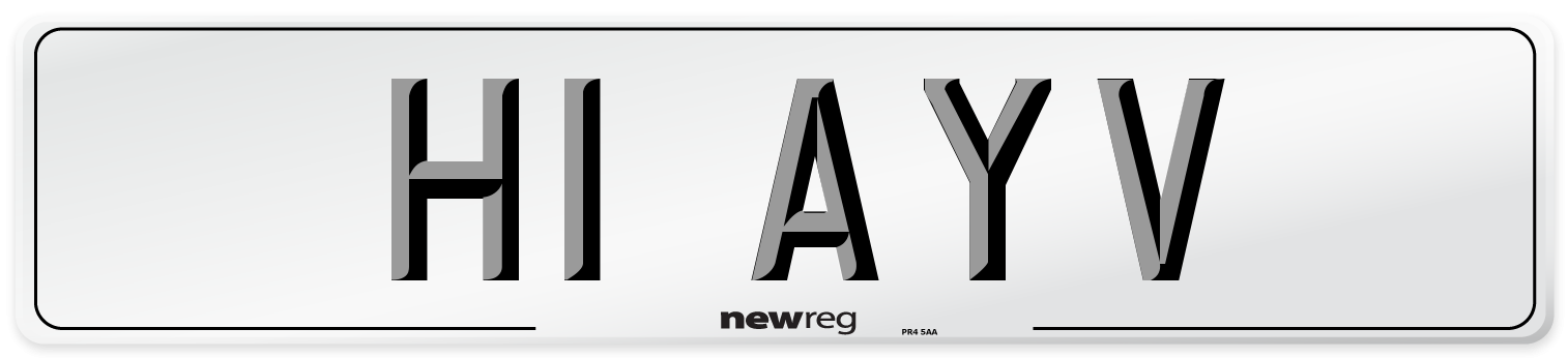 H1 AYV Number Plate from New Reg